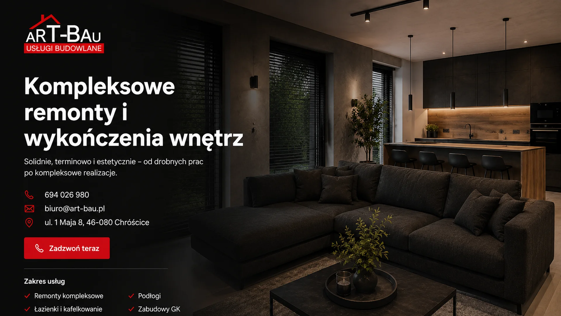 Nowoczesne, wykończone wnętrze